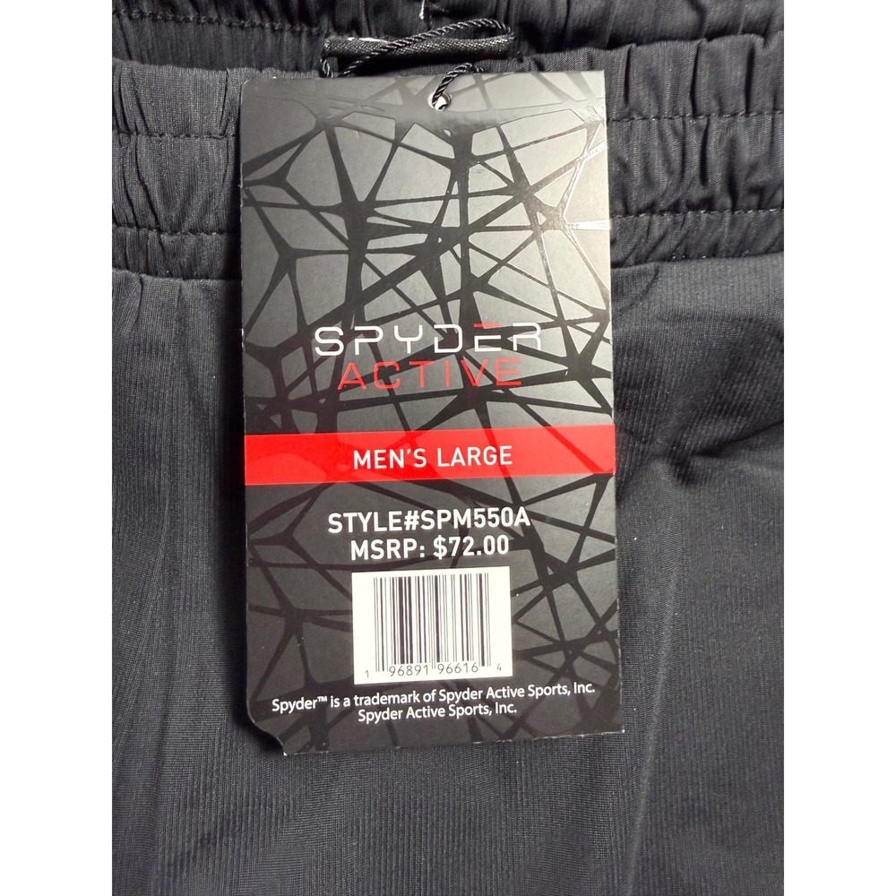 Spyder Active Mens Black Performance Shorts SPM550A Quick Dry Stretch Large NWT - Picture 2 of 10